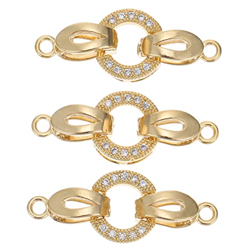 LALAFINA 3 Stück Armbandverschluss mit Zirkonia Hochwertige Diy Schmuckverbindung für und Armbänder Vergoldete Schließe für Handgemachte Kreationen von LALAFINA