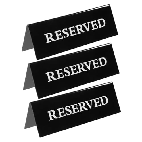 LALAFINA 3 Stück Reservierte Tischschilder Wasserdichte Acryl Tischaufsteller für Hochzeiten Geburtstagsfeiern und Restaurants Design mit Klarer Reservierungsanzeige Schwarz von LALAFINA