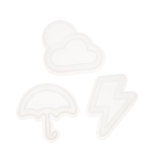 LALAFINA 3 Stück Silikonformen für Epoxidharz Diy Cloud Blitz und Regenschirm Gießformen Langlebige und Flexible Bastelwerkzeuge für Kreative Projekte von LALAFINA