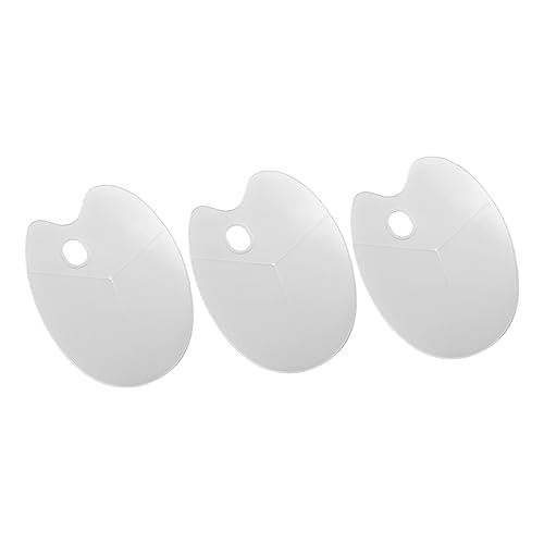LALAFINA 3 Stück Teiliges Ovales Farbmischpalette für Aquarell Öl und Gouachemalerei Leicht Tragbar und Einfach zu Reinigen Perfektes Zubehör für DIY Kunstprojekte von LALAFINA
