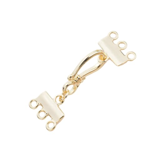 LALAFINA Verkupferte 3-strang-verschlüsse Halskettenverbinder für Schmuck Mehrlagige Halskettenverschlüsse Abstandshalter für Einfaches Tragen von LALAFINA