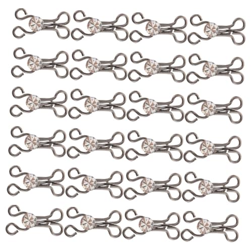 LALAFINA 30 Stück Ösenverschlüsse: Nähhaken Und Ösenverschluss-druckknöpfe Mit Zirkonia – Metall-nähverschlüsse Für Kleidung, Hosen, Röcke von LALAFINA
