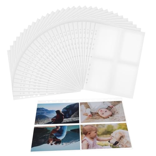 LALAFINA 30 Stück Sammelkartenhüllen mit Fächern pro Seite Doppelseitige Transparente Schutzhüllen für Trading Cards Baseball und Sportkarten Kompatibel mit Ringordnern zur Aufbewahrung von von LALAFINA