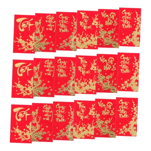 LALAFINA 36 Stück Teiliges Vietnamesische Rote Umschläge Robuste Bedruckte Papierumschläge mit Traditionellem Design für Lunar Year Frühlingsfest Hochzeiten und Festliche Geschenke von LALAFINA