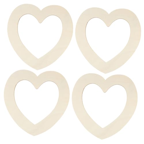 LALAFINA 4 Stück Diy Holzherzen Dekorative Holzscheiben für Kreative Bastelprojekte für Graffiti und Gestaltung Eltern Junge Mädchen Aktivitäten von LALAFINA