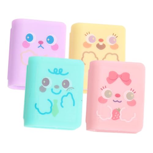 LALAFINA 4 Stück Teiliges Cartoon Bleistiftspitzer mit Radiergummi Design Einzelnes Loch Wiederverwendbar Kindgerechte Schul und Schüler Schreibwaren Bunte Farbmischung für Jungen und von LALAFINA