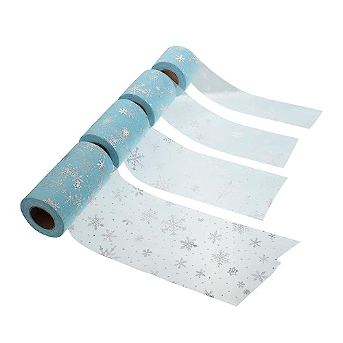 LALAFINA 4 Stück Teiliges Schneeflocken Tüllband Diy Netzstoff Festliche Weihnachtsdeko für Geschenkverpackung Schleifen Haarschmuck Tisch und Raumdekoration LALAFINA 4 Stück Teiliges Schneeflocken Tüllband Diy Netzstoff Festliche Weihnachtsdeko für Geschenkverpackung Schleifen Haarschmuck Tisch und Raumdekoration von LALAFINA