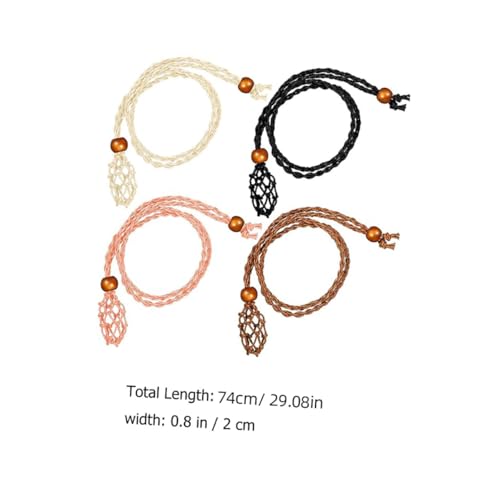 LALAFINA 4 Stück Teiliges Vintage Kristall Anhängerhalter aus Holz mit Verstellbarer Geflochtener Halskettenkordel Leerer Edelsteinhalter für DIY Schmuckherstellung Hautfreundlich und LALAFINA 4 Stück Teiliges Vintage Kristall Anhängerhalter aus Holz mit Verstellbarer Geflochtener Halskettenkordel Leerer Edelsteinhalter für DIY Schmuckherstellung Hautfreundlich und von LALAFINA