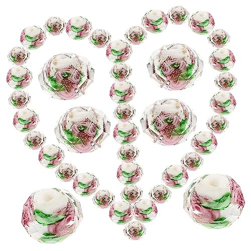 LALAFINA 40 Stück Diy Perlen Blumenmuster Spacer Perlen für Armbänder und Schmuckherstellung und Vielseitige Bastelperlen für Kreative Projekte von LALAFINA