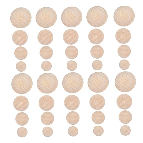 LALAFINA 40 Stück Halbe Holzperlen DIY Bastelmaterial in Verschiedenen für Kreative Projekte Holzspielzeug Bastelideen und Dekoration von LALAFINA