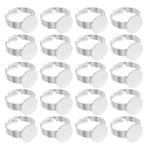 LALAFINA 40 Stück Verstellbare Rohlinge Für Die Schmuckherstellung 12 Mm Basisrohlinge Für Diy-Bastelschmuck von LALAFINA