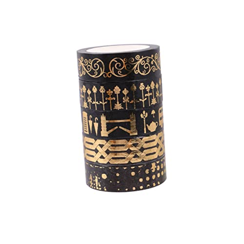 LALAFINA 5 Rollen Dekoratives Washi Klebeband Selbstklebendes Diy Masking Tape mit Buntem Goldrand Einfach Abziehbar und Rückstandsfrei für Tagebuch Fotoalbum Geschenkverpackung und LALAFINA 5 Rollen Dekoratives Washi Klebeband Selbstklebendes Diy Masking Tape mit Buntem Goldrand Einfach Abziehbar und Rückstandsfrei für Tagebuch Fotoalbum Geschenkverpackung und von LALAFINA