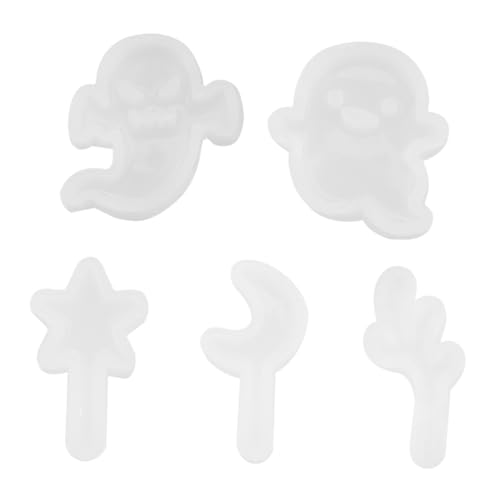 LALAFINA 5 Stück Teiliges Halloween Silikonform für Epoxidharz Gießen Silikonformen mit Stern Mond Geist und Geweih Langlebig Weich Leicht zu Reinigen für Diy Dekorationen und LALAFINA 5 Stück Teiliges Halloween Silikonform für Epoxidharz Gießen Silikonformen mit Stern Mond Geist und Geweih Langlebig Weich Leicht zu Reinigen für Diy Dekorationen und von LALAFINA