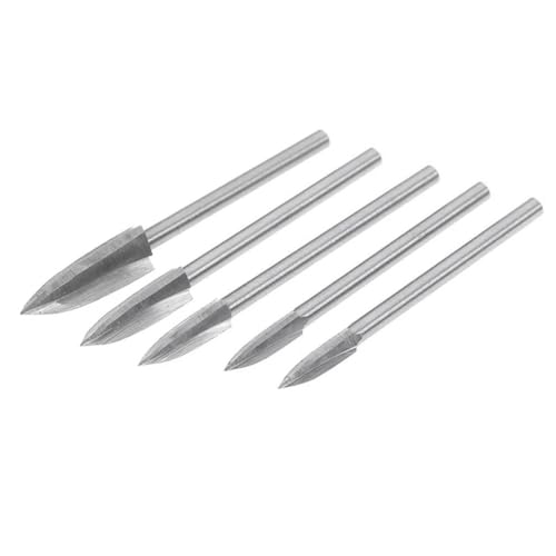 LALAFINA 5 Stück Teiliges Holzschnitzwerkzeuge mit Klingen Elektrischer Fräser für Holzgravur und Holzbearbeitung Silber für Hobby und Profi von LALAFINA