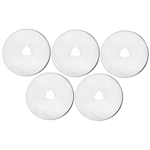 LALAFINA 5 Stück Teiliges Rotary Cutter Klingen mit Aufbewahrungsetui Runde Schneideklingen für Stoff Leder Papier und Bastelarbeiten Silber von LALAFINA