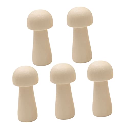 LALAFINA 5 Stück Teiliges Unbemalter Holzpilze für Graffiti Mushroom Dekoration für Kreative Bastelprojekte und Home Sicher für Kleine Hände LALAFINA 5 Stück Teiliges Unbemalter Holzpilze für Graffiti Mushroom Dekoration für Kreative Bastelprojekte und Home Sicher für Kleine Hände von LALAFINA
