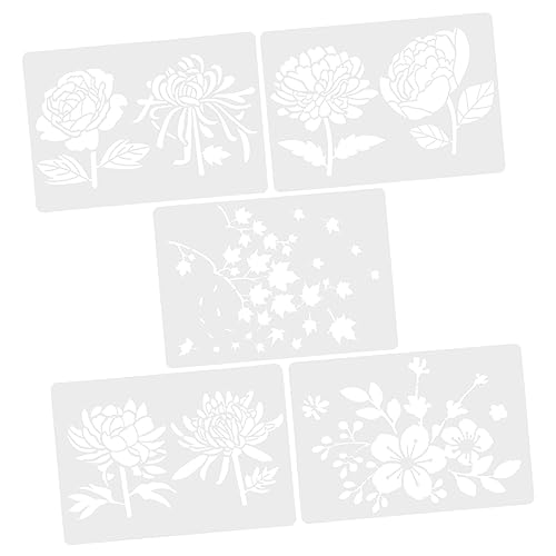 LALAFINA 5 Stück Teiliges Wildblumen Malvorlagen Set Wiederverwendbarem Pet Vielseitige Schablonen für Diy Wand Möbel und Stoffmalerei Geeignet für Künstler LALAFINA 5 Stück Teiliges Wildblumen Malvorlagen Set Wiederverwendbarem Pet Vielseitige Schablonen für Diy Wand Möbel und Stoffmalerei Geeignet für Künstler von LALAFINA