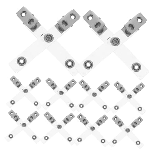 LALAFINA 50 Stück Doppel Loch Clips mit Transparenten PVC Bändern für Id Karten Namensschilder und Arbeitskarten für Büro Schule und Veranstaltungen von LALAFINA