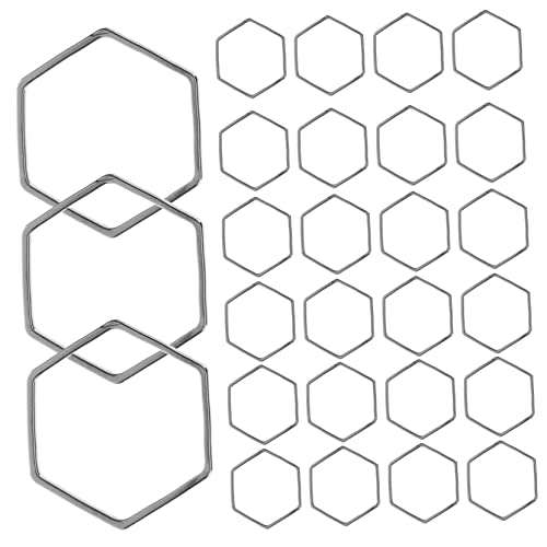 LALAFINA 50 Stück Hohler Sechseck Anhänger Geometrische Schmuckzubehör für Diy Ohrringe Armbänder und Bastelprojekte Silber LALAFINA 50 Stück Hohler Sechseck Anhänger Geometrische Schmuckzubehör für Diy Ohrringe Armbänder und Bastelprojekte Silber von LALAFINA