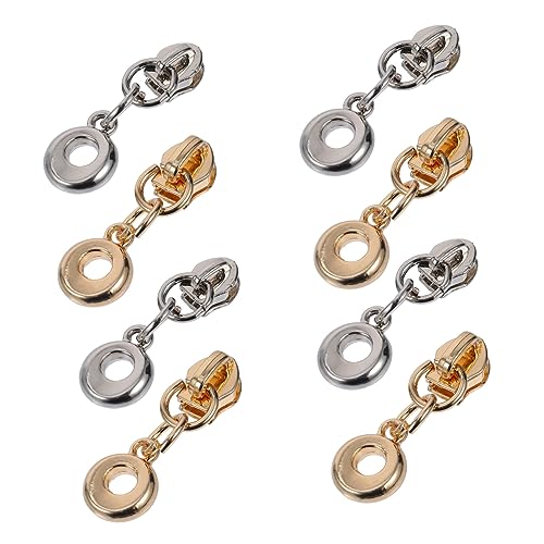 LALAFINA 50 Stück Metall Reißverschluss Zugriegel für Taschen Koffer und Kleidung Langlebige Diy Zubehörteile Gold und Silber für Reparaturen und Kreative Projekte von LALAFINA