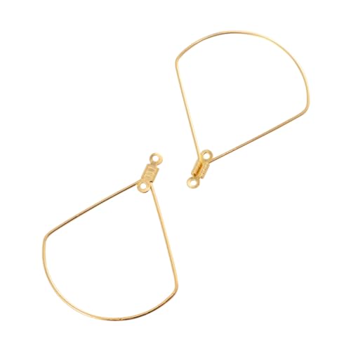 LALAFINA 50 Stück Ohrring Ringe im Fan Design Diy Schmuckzubehör für Frauen Doppelte Löcher Goldene Pendants für Kreative Projekte und Accessoires von LALAFINA