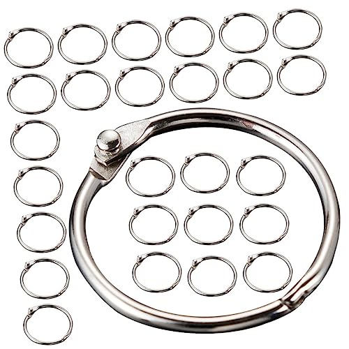 LALAFINA 50 Stück Schlüsselanhänger aus Metall Schlüsselring Binder-Clip-Kreis Loseblattordner Bindemittel Lose Blattringe Bindering aus Metall kleine runde Binderinge Buchbinderinge Silber LALAFINA 50 Stück Schlüsselanhänger aus Metall Schlüsselring Binder-Clip-Kreis Loseblattordner Bindemittel Lose Blattringe Bindering aus Metall kleine runde Binderinge Buchbinderinge Silber von LALAFINA