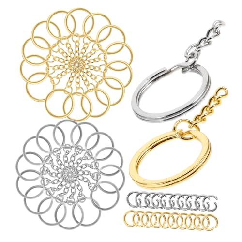 LALAFINA 50 Stück Schlüsselring mit Kette Flache Ringe für Diy Schlüsselanhänger Schmuckgestaltung Metall Schlüsselanhänger für Bastelprojekte für Persönliche und Geschäftliche Nutzung LALAFINA 50 Stück Schlüsselring mit Kette Flache Ringe für Diy Schlüsselanhänger Schmuckgestaltung Metall Schlüsselanhänger für Bastelprojekte für Persönliche und Geschäftliche Nutzung von LALAFINA