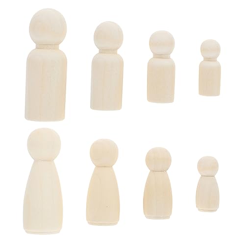 LALAFINA 50 Stück Unbemalte Holzpuppen für Diy Kunsthandwerk Kreative Kindergarten Bastelmaterialien Holzfiguren zum Bemalen und Dekorieren von LALAFINA