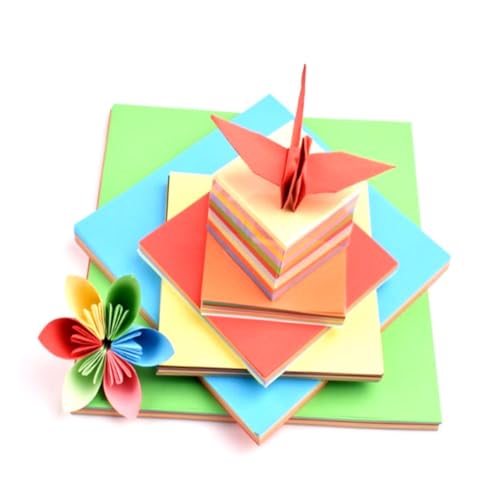 LALAFINA 500 Stück Buntes Faltpapier für DIY Handwerk Papierbögen zum Basteln Kindergarten Handarbeit mit Farben Umweltfreundlich und Einfach zu Schneiden und Kleben von LALAFINA