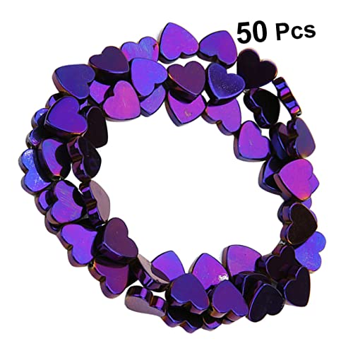 LALAFINA 50Stücke Hohlherzform Steinperlen Lila DIY Bastelperlen Für Schmuckzubehör Armband Und Halskette Bastelzubehör Für Schmuckherstellung LALAFINA 50Stücke Hohlherzform Steinperlen Lila DIY Bastelperlen Für Schmuckzubehör Armband Und Halskette Bastelzubehör Für Schmuckherstellung von LALAFINA