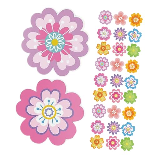 LALAFINA 54-teilige Klassenzimmer-pinnwand-dekorationen: Doppelseitige Blumen-papierausschnitte Aus Karton – Bunte Papierblütenausschnitte Mit Punktkleber LALAFINA 54-teilige Klassenzimmer-pinnwand-dekorationen: Doppelseitige Blumen-papierausschnitte Aus Karton – Bunte Papierblütenausschnitte Mit Punktkleber von LALAFINA