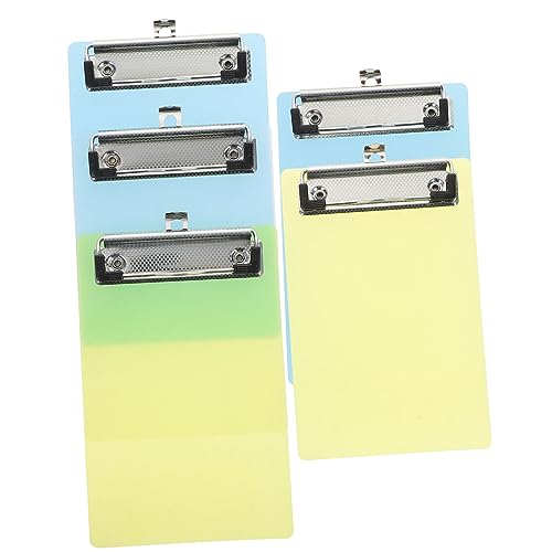 LALAFINA 5er Pack Mini Klemmbrett aus Halbtransparente Kunststoff Klemmbretter Zufälligen Farben für Notizen Quittungen und Einkaufslisten Zufällige Farbe Zufällige Farbe von LALAFINA