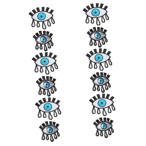 LALAFINA 6 Sätze Glitzerstoff Patches Mit Augenmotiv Aufbügelbare Und Nähen Patches Für Kleidung Taschen Und Hüte Vielseitige Dekoration Und Reparatur Für 2 Stücke * 6 von LALAFINA