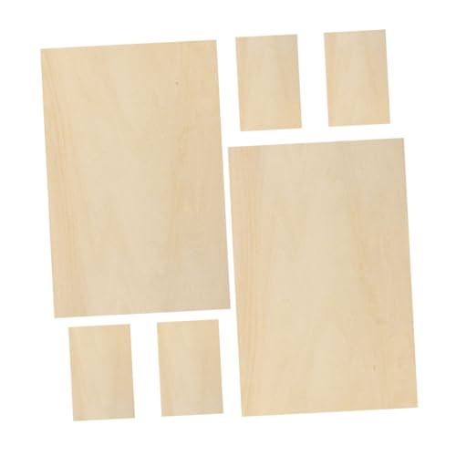 LALAFINA 6 Stück Leichte Sperrholzplatten Für Diy-brandmalerei, Bastelholzplatten Für Holzbrandkunst, Unfertige Holzplatten Für Kreative Projekte von LALAFINA