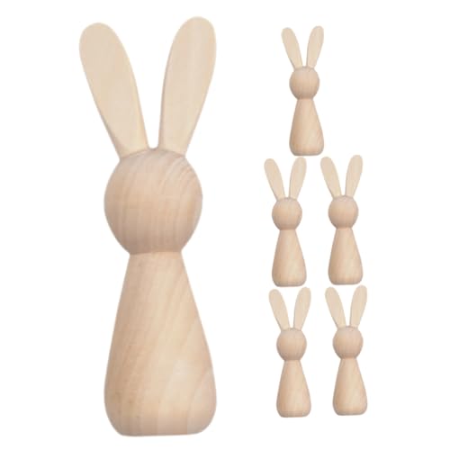 LALAFINA 6 Stück Teiliges DIY Holzhasen zum Bemalen Unbemalte Holzfiguren Kreative Osterdekoration Tisch und Gartendeko Familienbasteln für Frühling und Ostern LALAFINA 6 Stück Teiliges DIY Holzhasen zum Bemalen Unbemalte Holzfiguren Kreative Osterdekoration Tisch und Gartendeko Familienbasteln für Frühling und Ostern von LALAFINA