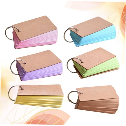 LALAFINA 6 Stück Teiliges Kraftpapier Karteikarten mit Binder Ring Leere Vokabelkarten zum Beschriften Portable Notizblöcke für Schule Büro und Zuhause Einfach Nachfüllbar Blau Grün Gelb LALAFINA 6 Stück Teiliges Kraftpapier Karteikarten mit Binder Ring Leere Vokabelkarten zum Beschriften Portable Notizblöcke für Schule Büro und Zuhause Einfach Nachfüllbar Blau Grün Gelb von LALAFINA