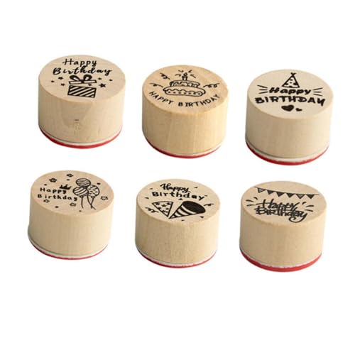 LALAFINA 6 Stück Teiliges Kreative Holzstempel für Diy Bastelarbeiten Vintage Stempel für Tagebuch Scrapbooking Geschenkidee zur Geburtstagsfeier LALAFINA 6 Stück Teiliges Kreative Holzstempel für Diy Bastelarbeiten Vintage Stempel für Tagebuch Scrapbooking Geschenkidee zur Geburtstagsfeier von LALAFINA