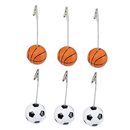LALAFINA 6 Stück Teiliges und Memo Clip Halter Kreative Fußball und Basketball Resin Clips zur Dekoration für Erinnerungen für Zuhause und Büro von LALAFINA