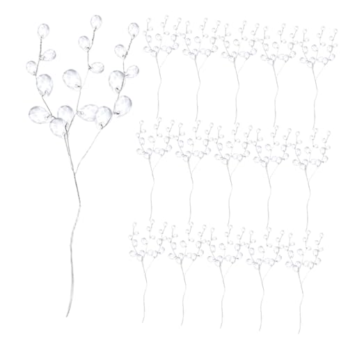 LALAFINA 60 Stück Kunstblumenstrauß mit Acrylperlen Blütenzweige für Hochzeitsdeko Diy Bastelmaterialien für Romantische Arrangements von LALAFINA