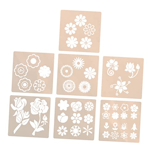 LALAFINA 7 Stück Teiliges Malvorlagen Schablonen für Blumenschablonen Hochwertigem Pet Material Wiederverwendbar Kreative Gestaltungsmöglichkeiten Zufälliger Stil von LALAFINA