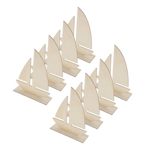 LALAFINA 8 Stück DIY Holzboot Bausatz Teiliges Unvollendetes Modell für Kreative Projekte für Kunsthandwerk und Deko mit Kleber und Form für Details von LALAFINA
