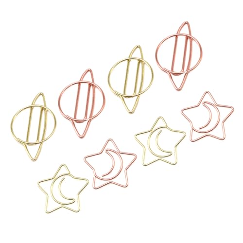 LALAFINA 8 Stück Teiliges Bunte Metall Papierklammern mit Stern und Mond Design Kleine Praktische Büroklammern für Notizen Lesezeichen Karten und Fotoalben Langlebig und Formbeständig LALAFINA 8 Stück Teiliges Bunte Metall Papierklammern mit Stern und Mond Design Kleine Praktische Büroklammern für Notizen Lesezeichen Karten und Fotoalben Langlebig und Formbeständig von LALAFINA