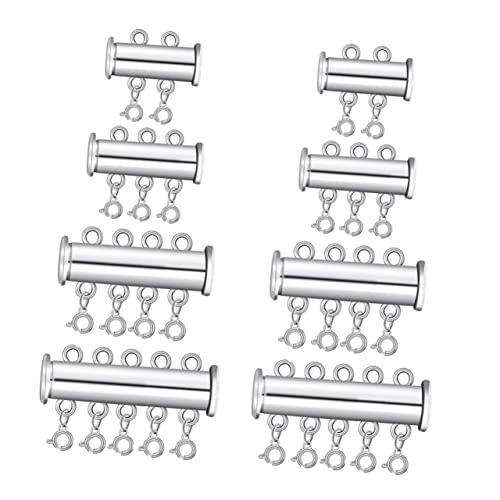 LALAFINA 8 Stück Teiliges Slide Clasp Perlenverschluss für Schmuck Mehrsträngiger und Armbandverbinder Diy Schmuckzubehör Silber für Kreative Layering Kombinationen von LALAFINA