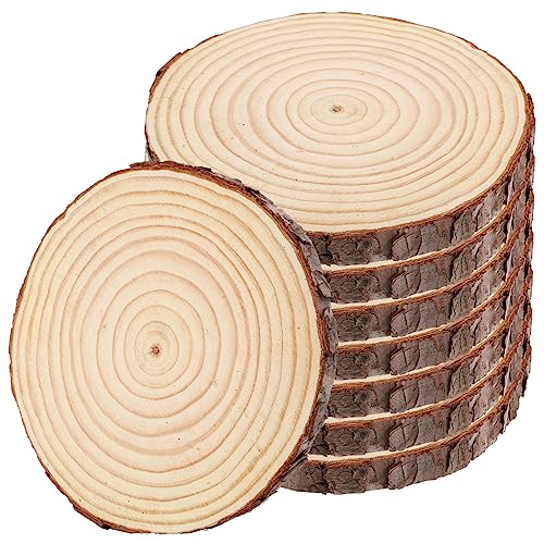 LALAFINA 8 Stück Unbemalte Runde Holzscheiben für Diy Projekte Naturholz Kreise Handwerkszubehör für Hochzeiten und Feste Multifunktionale Holzuntersetzer LALAFINA 8 Stück Unbemalte Runde Holzscheiben für Diy Projekte Naturholz Kreise Handwerkszubehör für Hochzeiten und Feste Multifunktionale Holzuntersetzer von LALAFINA