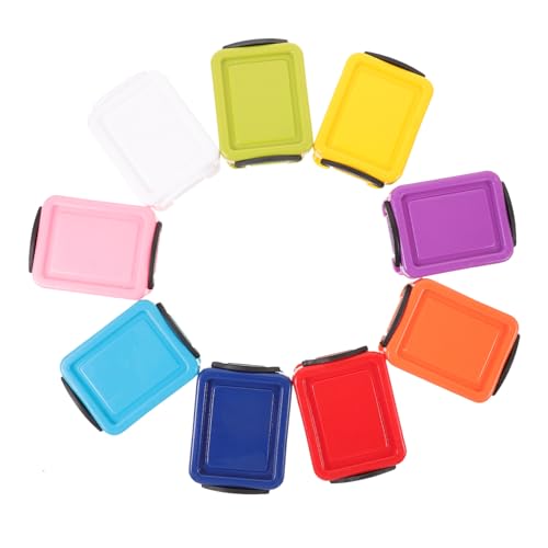 LALAFINA 9 Stück Teiliges Bunte Kunststoff Aufbewahrungsboxen mit Deckel Mini Lagerbehälter für Schmuck Bastelbedarf und Kleine Gegenstände für Zuhause Büro von LALAFINA