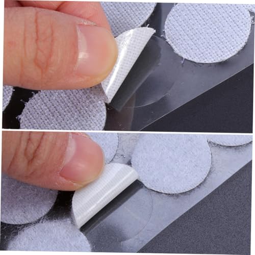 LALAFINA 900 Stück Selbstklebende Klettpunkte Rund Ømm Doppelseitiges Klettband Weiß Stark Haftend Wasserfest Polyester Nylon für Handwerk und Befestigung von LALAFINA