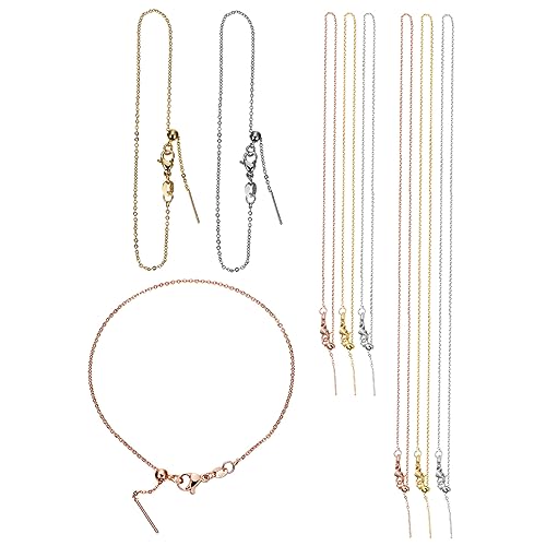 LALAFINA 9Stücke Teiliges Vergoldeter Schmuckketten Für Halsketten Und Armbandherstellung Langlebige DIY Ketten Verschiedenen Längen Für Kreativen Schmuckzubehör von LALAFINA