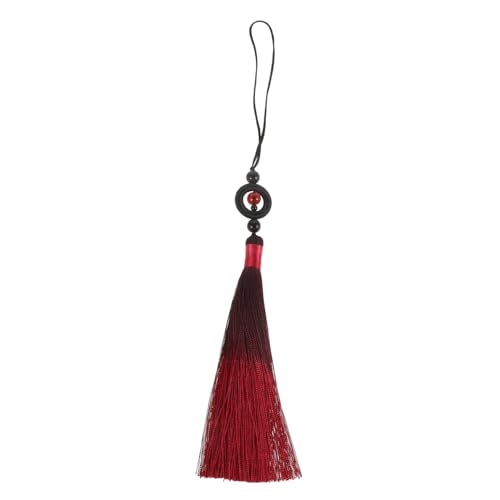 LALAFINA Chinesische Traditionsquaste mit Farbverlauf Handgefertigtes Schmuckanhänger Edle Schwertdekoration in Weinrot Eleganter Wushu Ornamentanhänger für Wand und Auto LALAFINA Chinesische Traditionsquaste mit Farbverlauf Handgefertigtes Schmuckanhänger Edle Schwertdekoration in Weinrot Eleganter Wushu Ornamentanhänger für Wand und Auto von LALAFINA