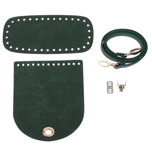 LALAFINA Diy Handtaschen Kit mit PU Boden Schultergurt Klappenabdeckung und Schlossverschluss für Herstellung von Einzigartigen Geldbörsen und Umhängetaschen Dunkelgrün von LALAFINA
