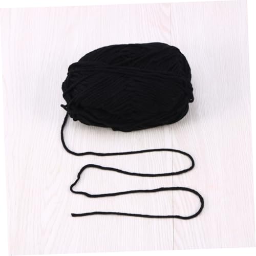 LALAFINA Fädiges Milchbaumwollgarn Schwarz Superweiches Warmes Handgesponnenes Baumwollgarn zum Stricken und Häkeln von Mützen Schals DIY Wollwolle für Handarbeitszubehör von LALAFINA